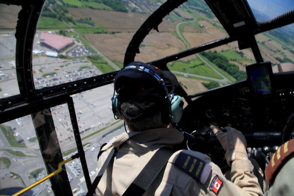 Pilot flying plane