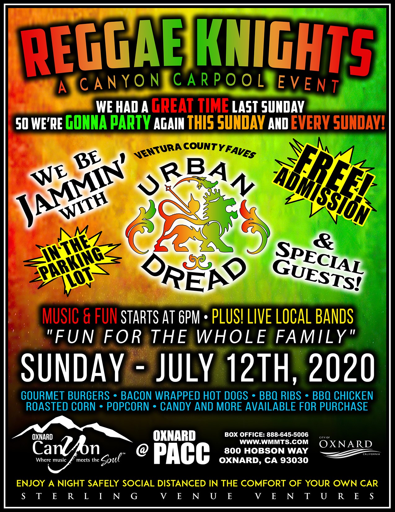 Reggae Knights – A Canyon Carpool Event at the Oxnard PACC